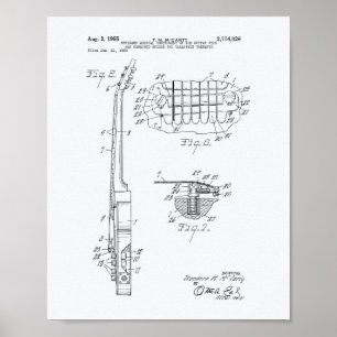 Poster Livre blanc sur l'art breveté de Guitar 1955
