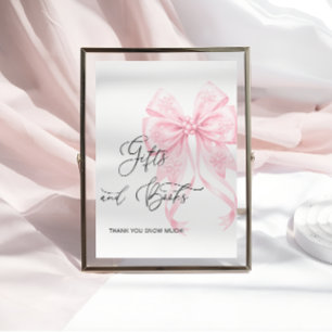 Poster Livre cadeau de Baby shower de Bow rose d'hiver