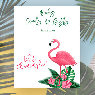 Poster livre de baby shower flamant rose cartes et cadeau