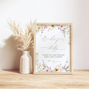 Poster Livre de baby shower pour Fleurs sauvages Baby Boh