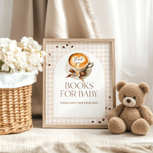 Poster Livre de Baby Shower sur le thème de café Baby is 