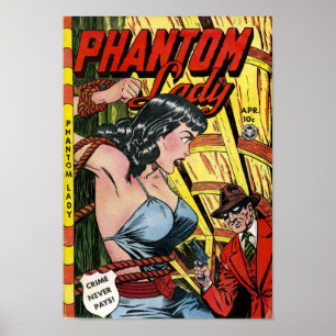 Poster Livre de bande dessinée vintage Phantom Lady