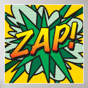 Poster Livre de BD Pop Art ZAP Superhero