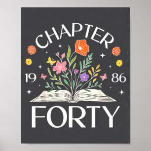Poster Livre de fleur sauvage pour le 40e anniversaire ch
