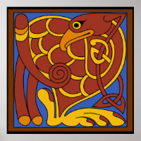 Livre De Kells Celtic Knot Oiseau Médiéval