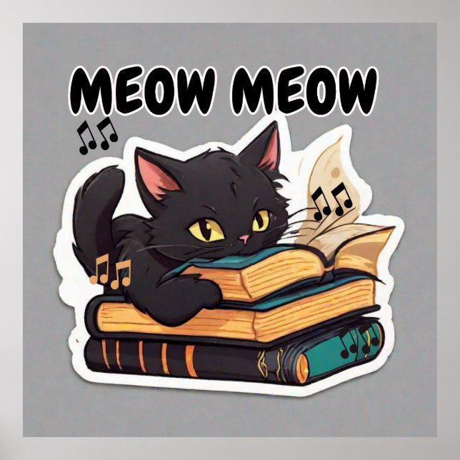 Poster Livre de lecture de Meow Meow Cat (Devant)