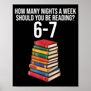 Poster Livre de lecture drôle Professeur 67 Six Sept Mème