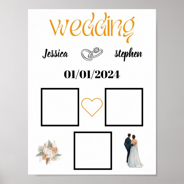Poster Livre de mariage d'empreintes digitales (Devant)