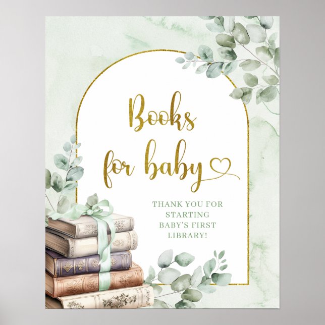 Poster Livre d'histoire Greenery Sage Livres pour Baby Po (Devant)