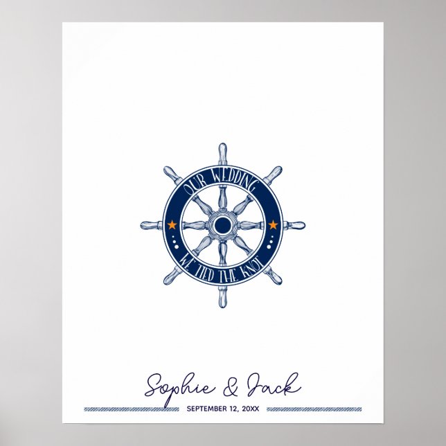 Poster livre d'hôte mariage signature marine (Devant)