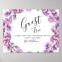 livre d'hôtes mariage violet ressort SIGNE d'arbre