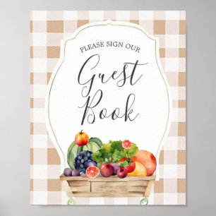 Poster Livre d'invité du marché Légume des fermiers culti