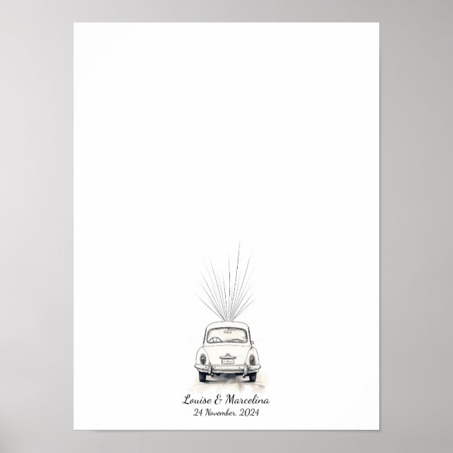 Poster Livre d'invité du Mariage d'empreintes digitales i (Devant)