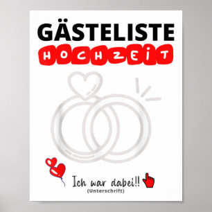 Poster Livre D'Invité Mariage Femme Homme Mariée Et Groom