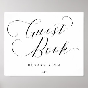 Poster Livre d'invité S'il vous plaît signer Elegant Mari
