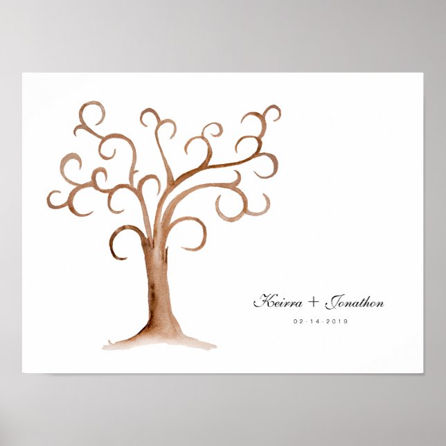 Poster Livre d'invité sur l'arbre d'empreintes digitales  (Devant)