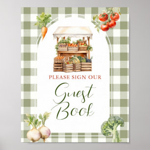 Poster Livre d'invité sur le Baby shower du marché frais