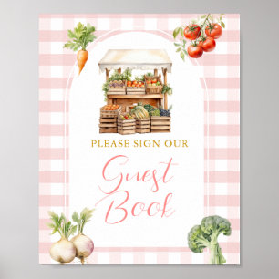 Poster Livre d'invité sur le Baby shower du marché frais 