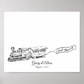 Poster Livre d'invité sur les empreintes digitales du tra