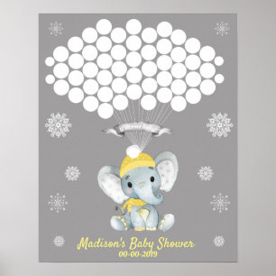 Poster Livre d'invités Eléphant NeutreAlternative Rustiqu