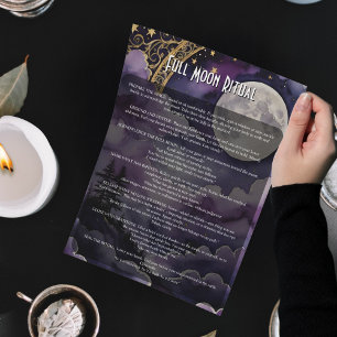 Poster Livre d'Ombres de Rituel Païen de Pleine Lune & Pr