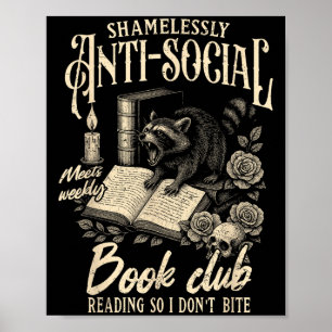 Poster Livre Lover Lecture livre sans vergogne anti-socia