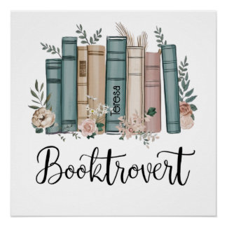 Poster Livre personnalisé aquarelle pour bibliophile timi