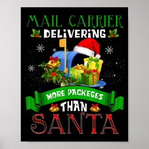 Poster Livrer plus de colis que le Père Noël Drôle Stal W