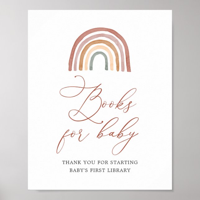 Poster Livres Baby shower Arc-En-Ciel Pour Bébé (Devant)