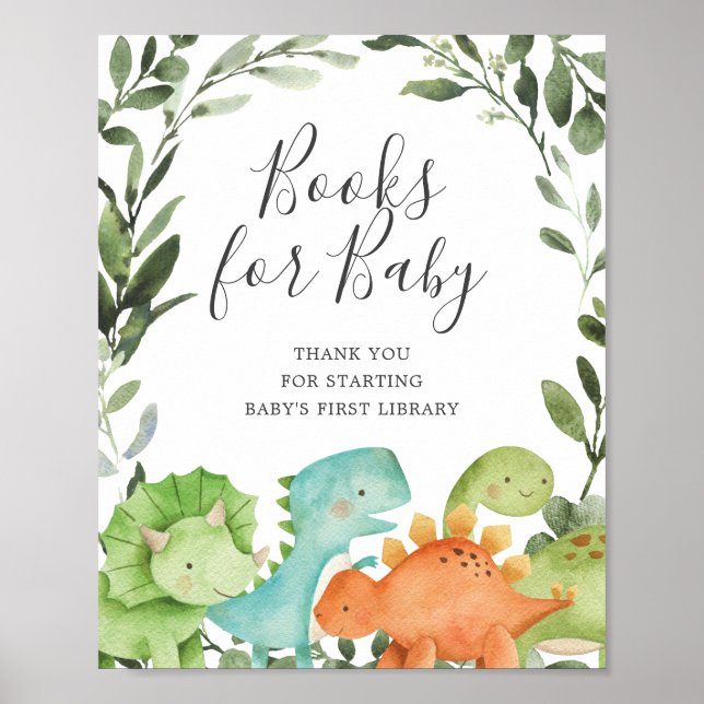 Poster Livres Baby showers Dinosaures Pour Bébé Signal (Devant)