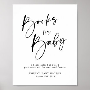 Poster Livres Baby showers modernes pour bébé signe