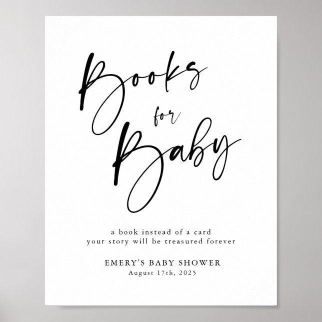 Poster Livres Baby showers modernes pour bébé signe (Devant)