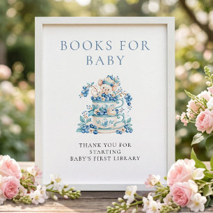 Poster Livres Blueberry Mouse pour bébé signe Baby Shower