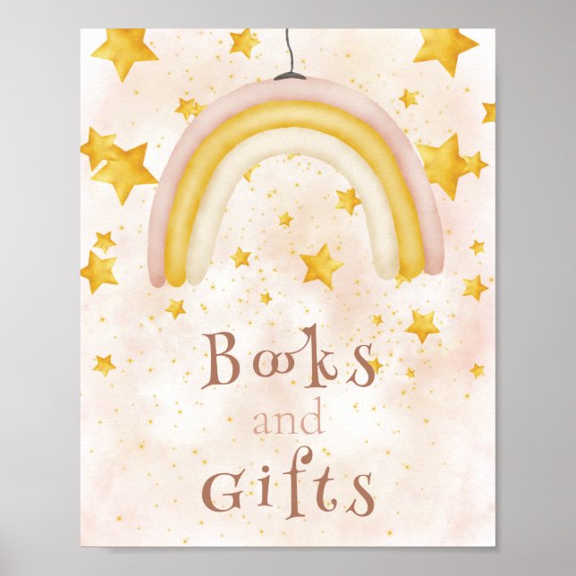 Poster Livres & Cadeaux Boho arc-en-ciel étoiles de pouss (Devant)