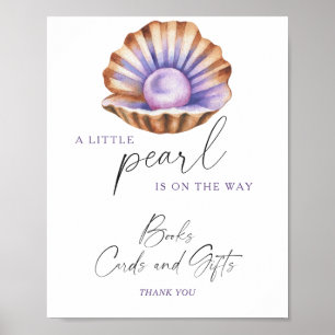 Poster Livres cartes et cadeaux de baby shower Pearl