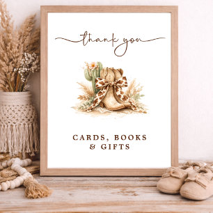 Poster Livres chic de shower pour bébé western pour nouve