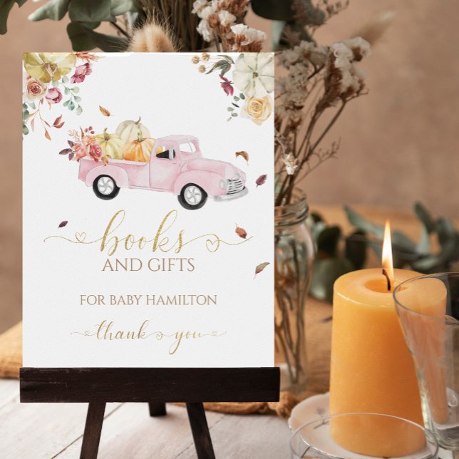 Poster Livres d'automne citrouille pour bébé signe (Créateur téléchargé)