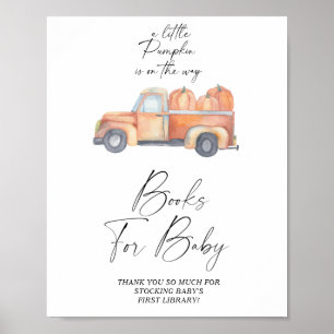 Poster Livres d'automne pour camions citrouilles pour aff
