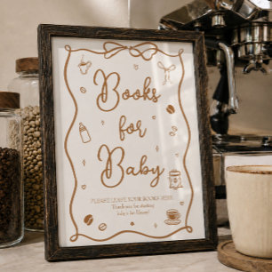 Poster Livres de Baby Shower Café pour Bébé