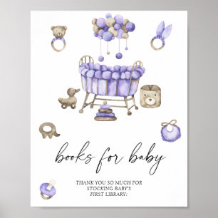 Poster Livres de baby shower pour bébé