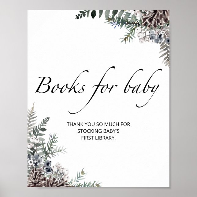 Poster Livres de baby showers à feuillage persistant pour (Devant)