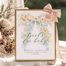 Livres de bébé pour Baby Shower avec un nœud flora