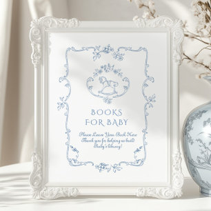 Poster Livres de bébé Toile Vintage Chinoiserie