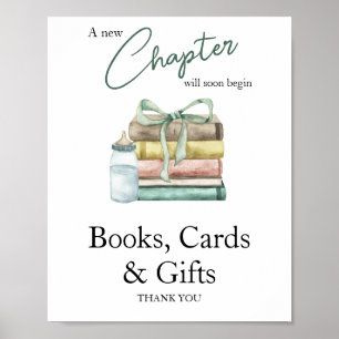 Poster Livres de fête de bébé Chapitre aquarelle Cartes &