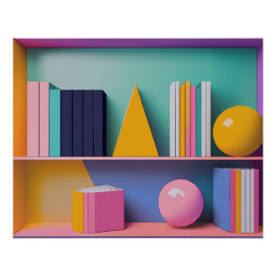 Poster Livres de la bibliothèque moderne Design Art conte