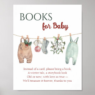 Poster Livres de vêtements de Noël pour bébé