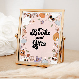 Poster Livres et cadeaux Baby shower fantôme Halloween Su