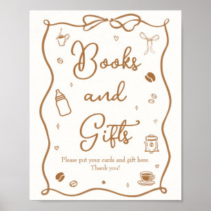 Poster Livres et Cadeaux de Baby Shower Café