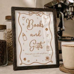 Poster Livres et Cadeaux de Baby Shower Café