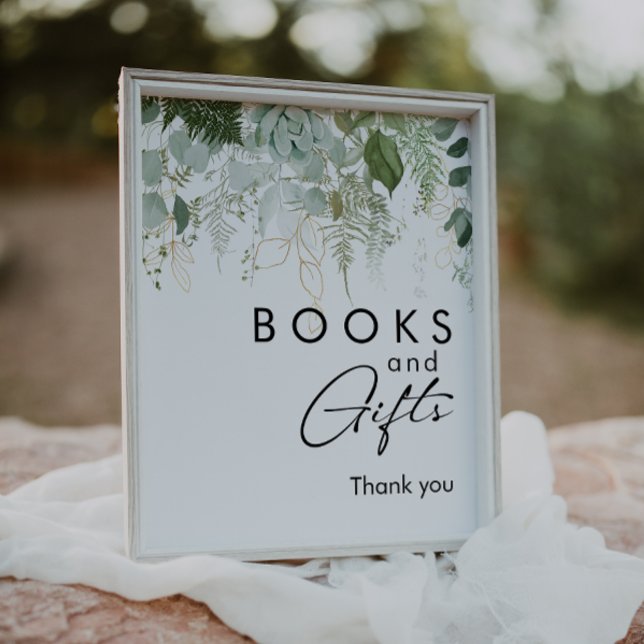 Poster Livres et Cadeaux de Baby Shower de la Verdure Mod (Créateur téléchargé)